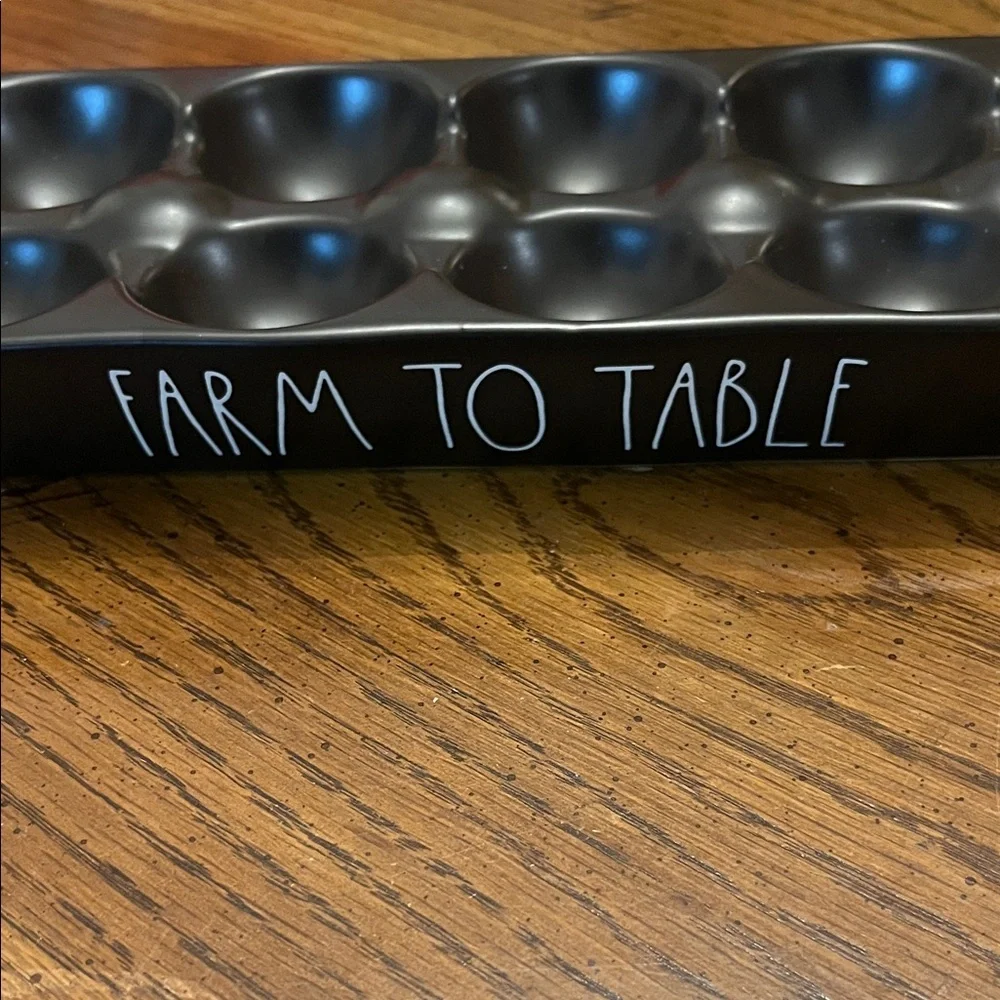 Rae Dunn Farm to Table Black Ceramic‎ Egg Tray